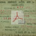 National Service Grade Card Alan Tomlinson 1944